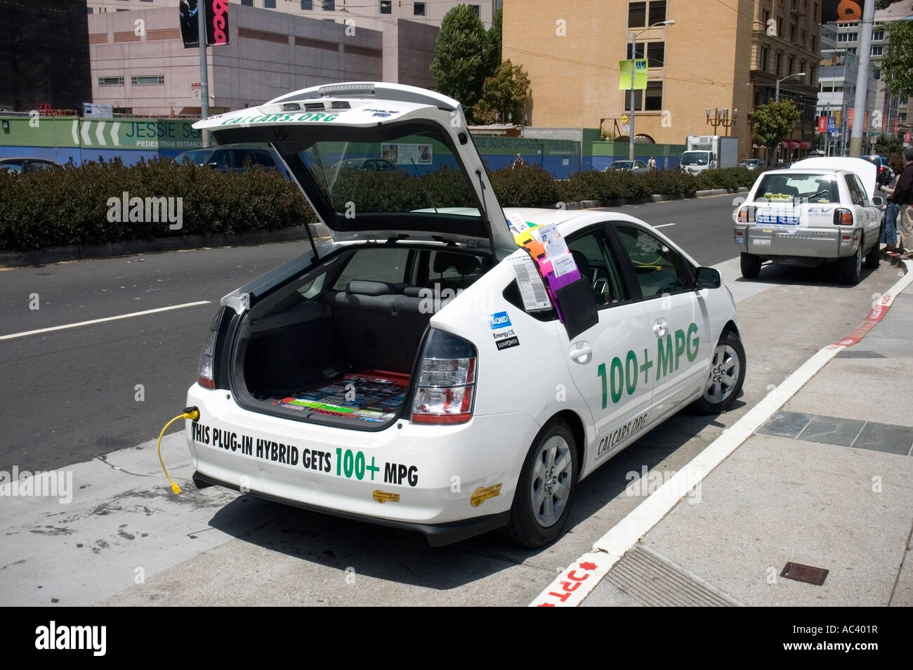 zero emission hybrid powered vehicle Stock Photo