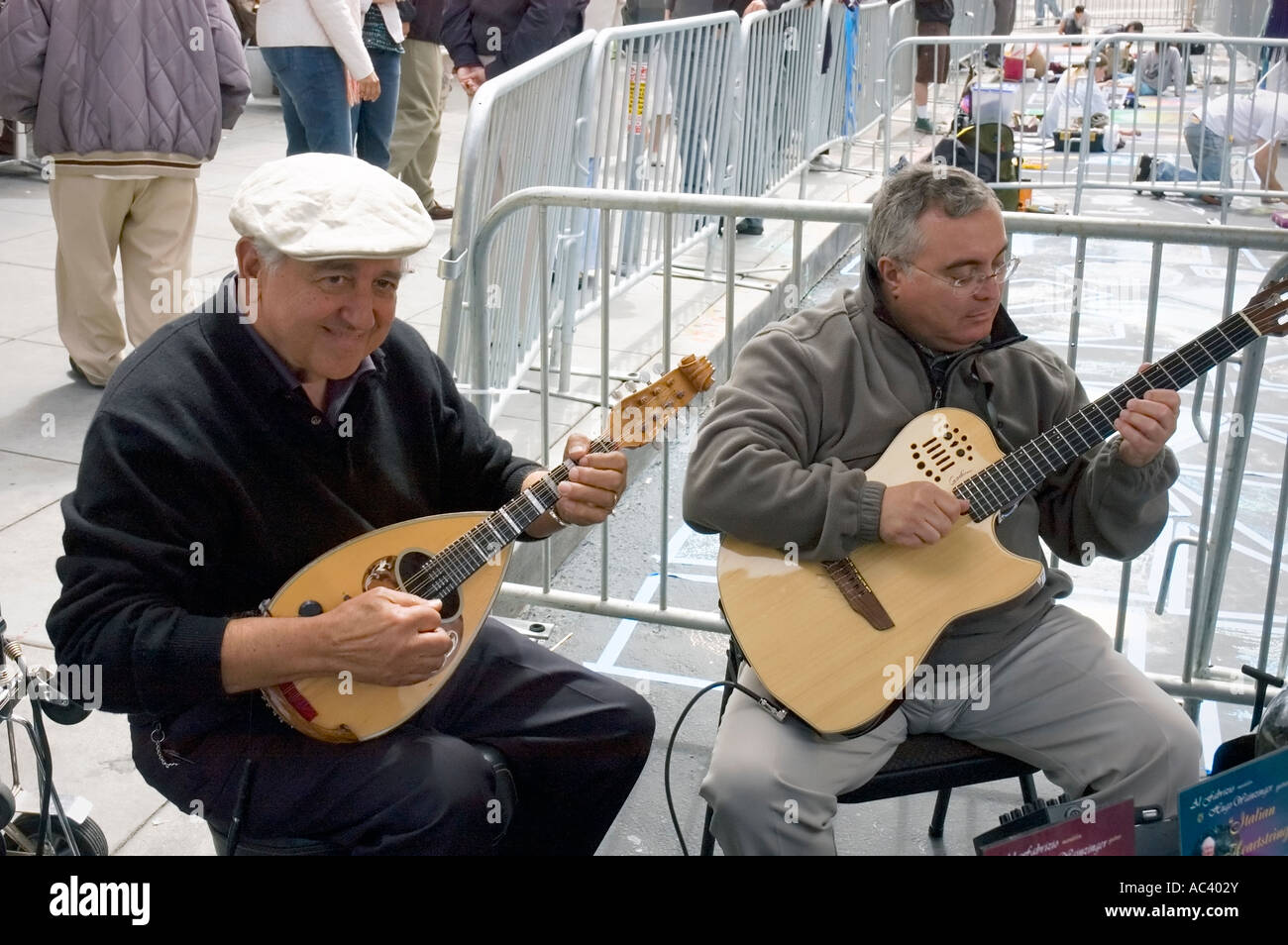 Italian Gentlemen playing mandolins Stock Photo Alamy