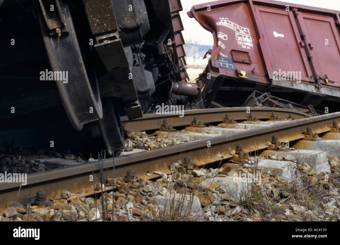 Rail accident Stock Photo