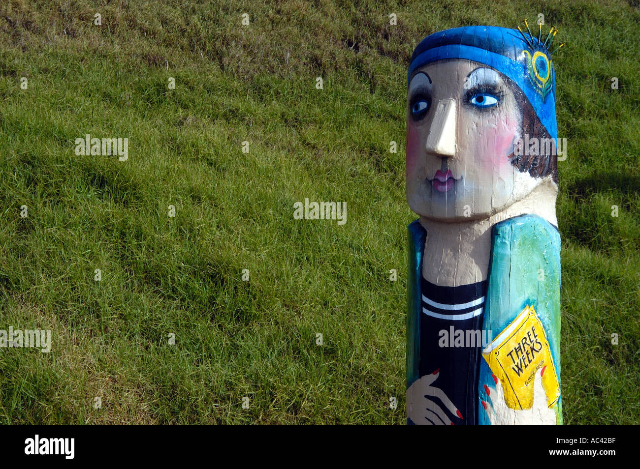 Geelong Bollards #34 This woman represents the emancipation of the 1920’s. Sun-bathing regulations were enforced up to the 1930’s. Stock Photo