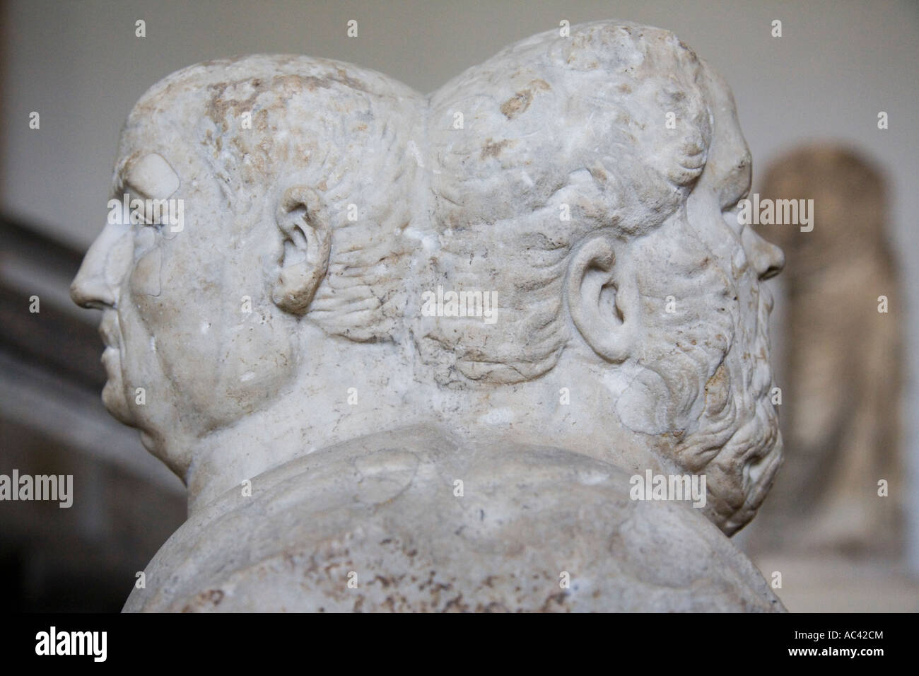 Double Herm Sokrates 470 399 B C and Seneca 4 B C 65 A D Marble, Pergamon Museum, Berlin, Germany Stock Photo