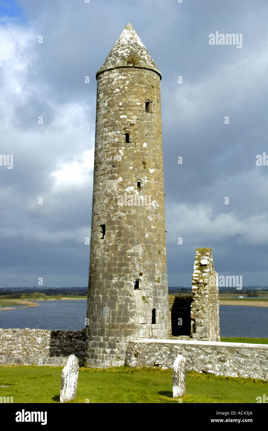 The ancient monastery of Clonmacnoise Co Offaly Ireland Stock Photo