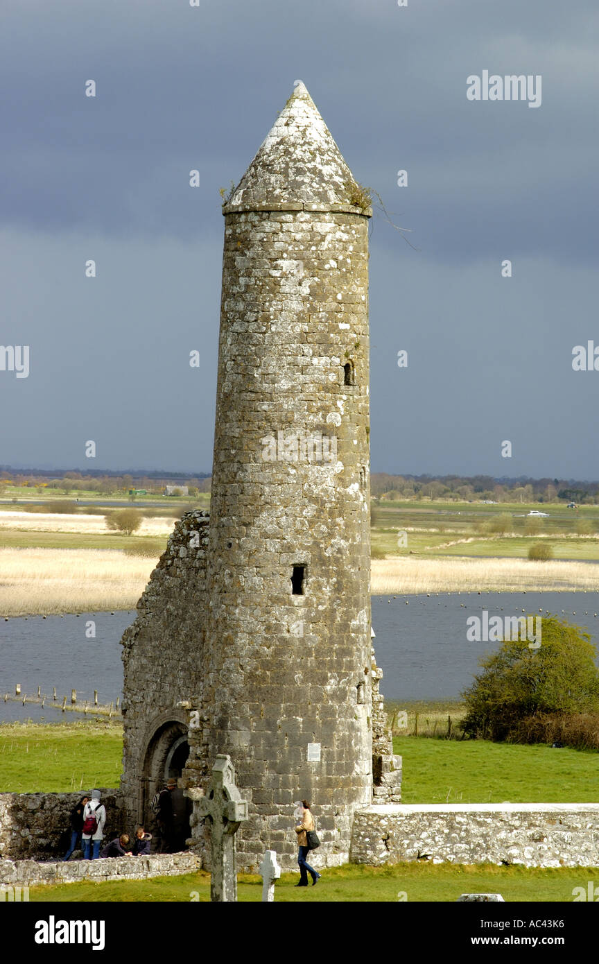 The ancient monastery of Clonmacnoise Co Offaly Ireland Stock Photo