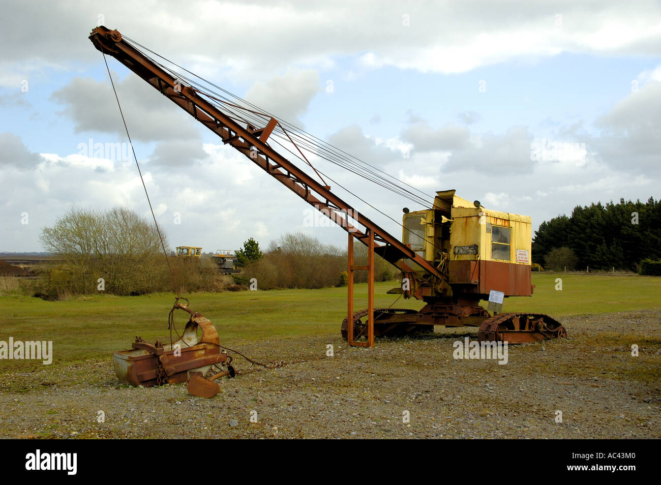 Machinery used for the industrial harvesting of peat at Blackwater Bog ...