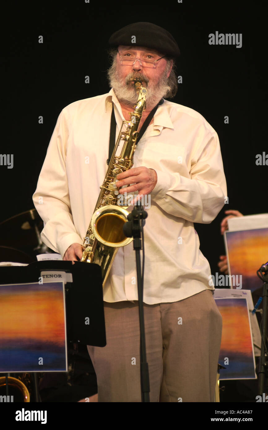 Legendary British tenor sax player Don Weller pictured on stage at the