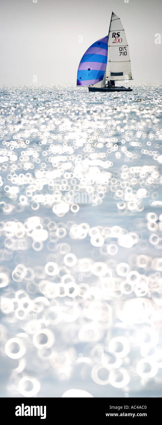 Sailing Dinghy Isle of Wight England Stock Photo Alamy