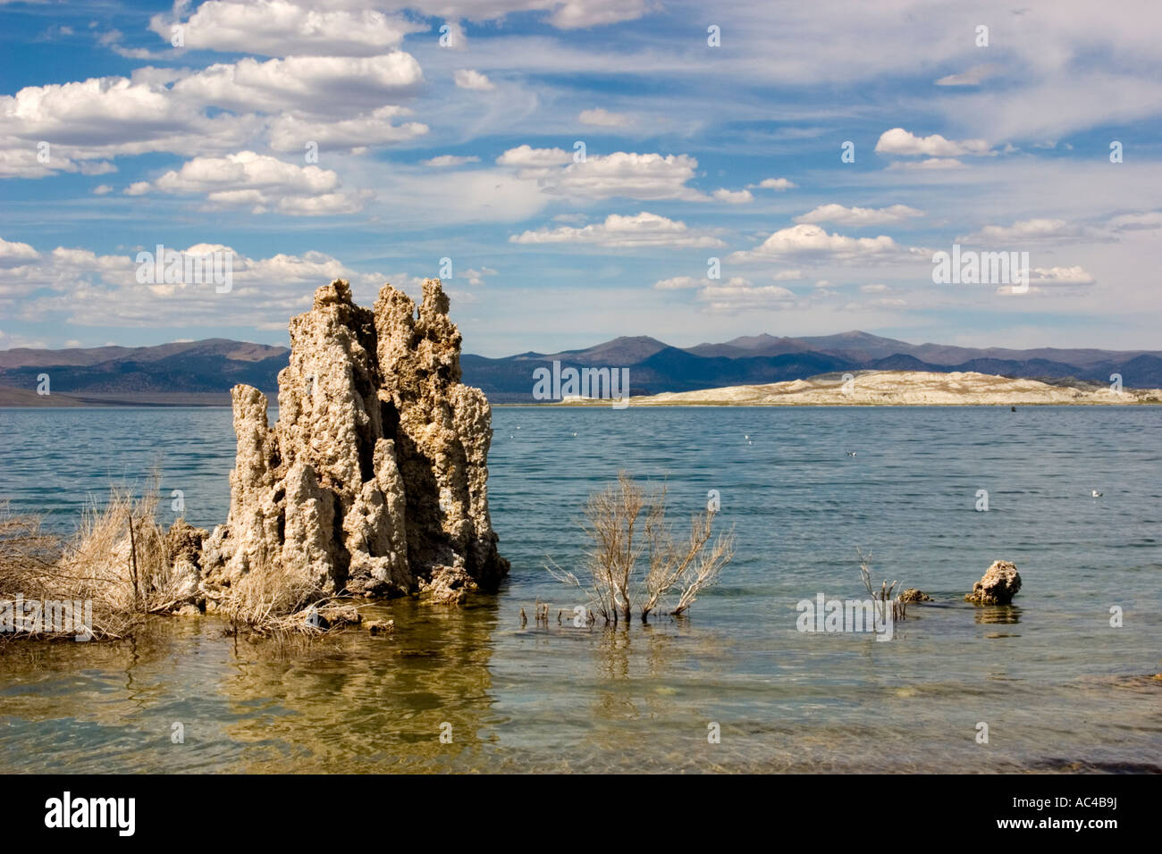 Mono Lake is an alkaline and hypersaline lake in Mono County