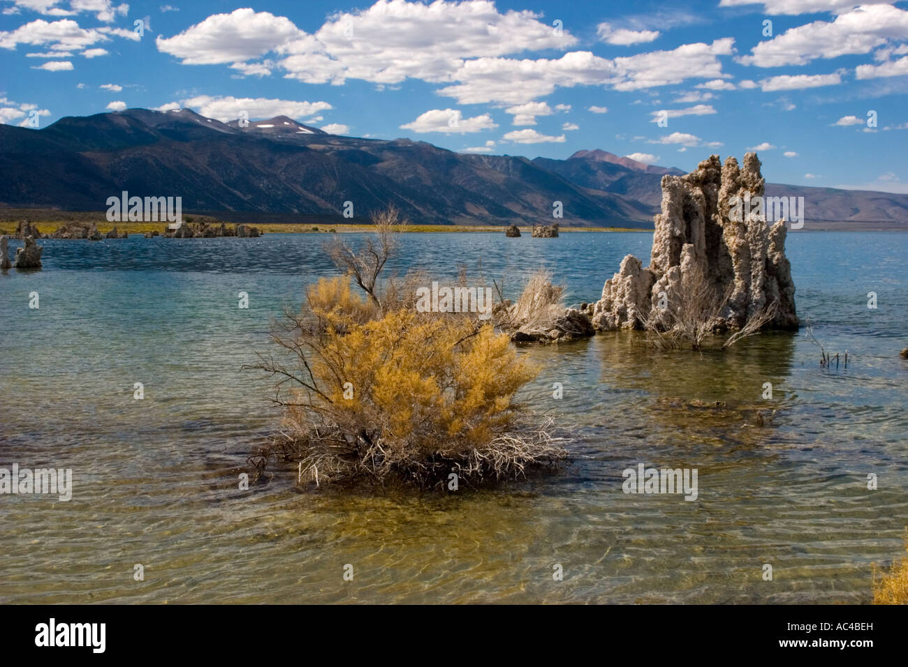 Mono Lake is an alkaline and hypersaline lake in Mono County