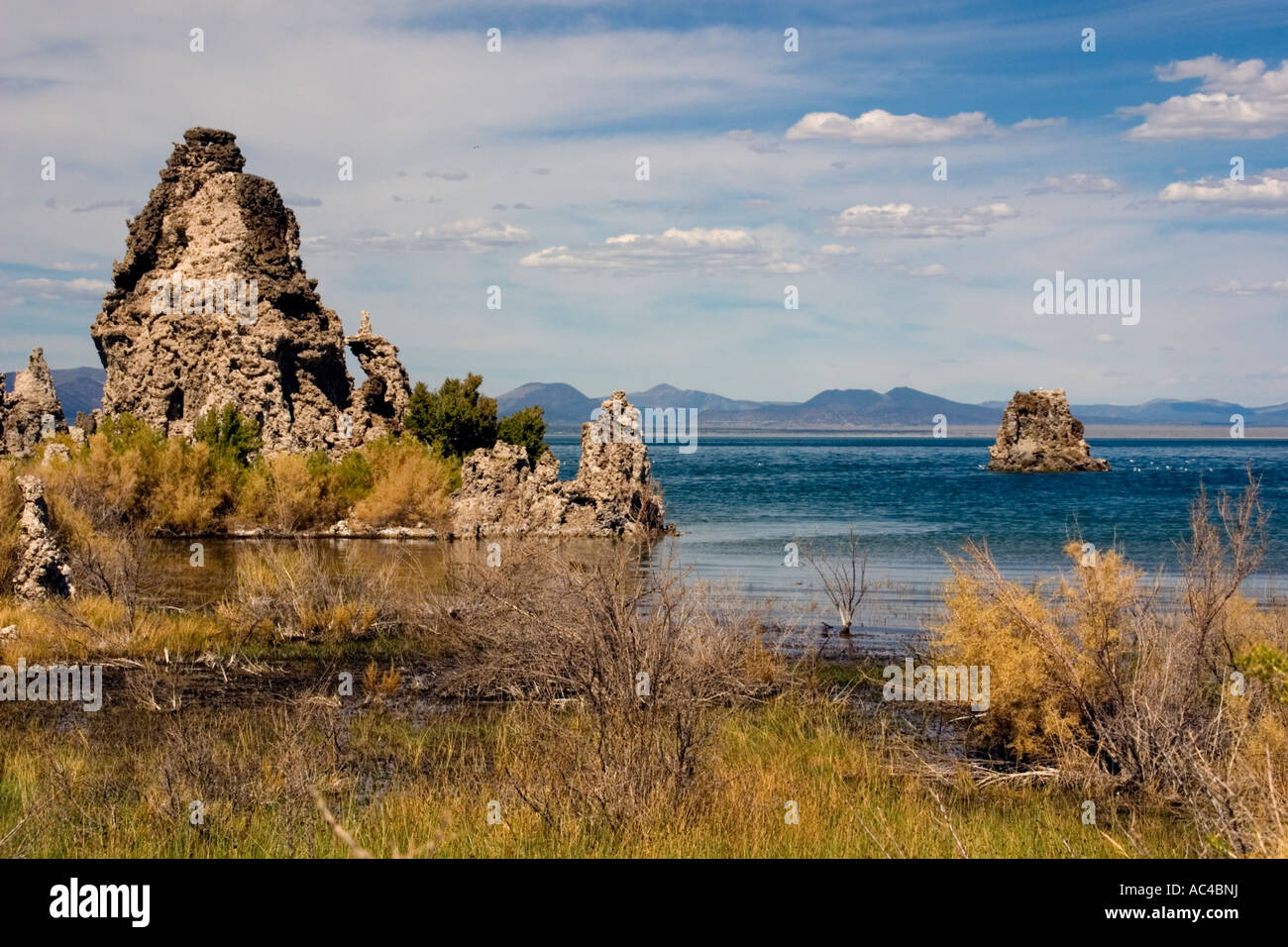 Mono Lake is an alkaline and hypersaline lake in Mono County