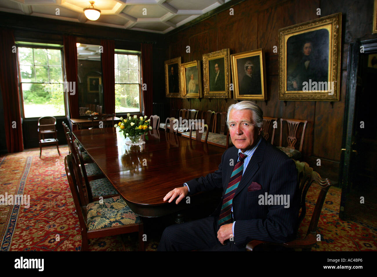 Lord William Coleridge in the Fairfax Cromwell Room at The Chanter's House, Ottery St Mary in Devon UK Stock Photo