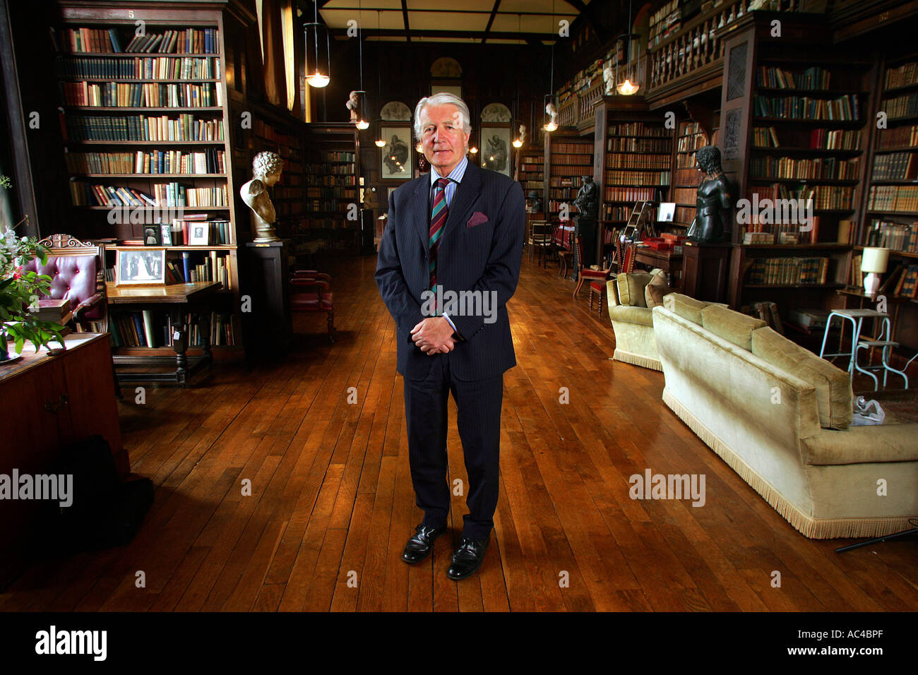 Lord William Coleridge in the Library at The Chanter's House, Ottery St Mary in Devon UK Stock Photo