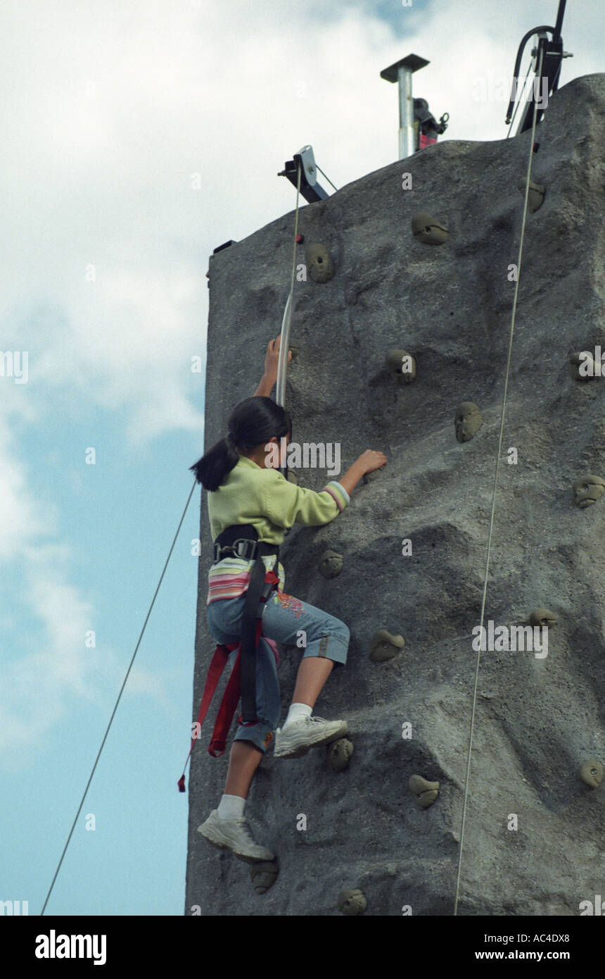 Asian girl rock climbing hi-res stock photography and images - Alamy