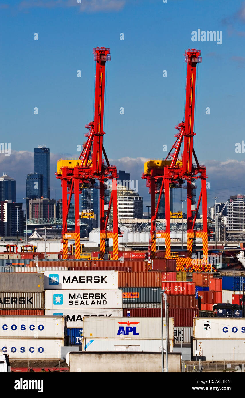 Container Gantry Cranes in the "Port of Melbourne" Victoria Australia