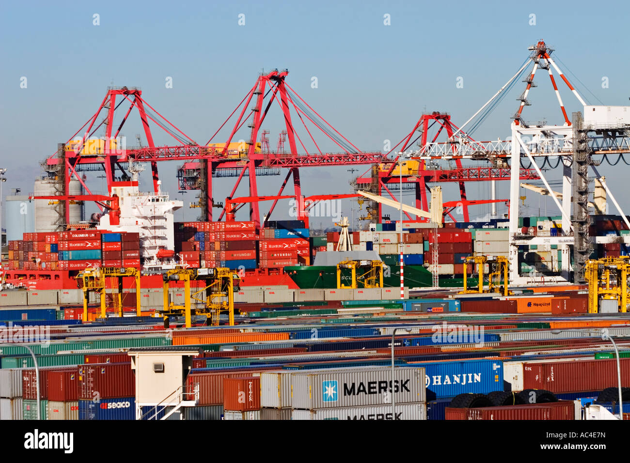 A busy Shipping Container Terminal.The "Port of Melbourne" Victoria