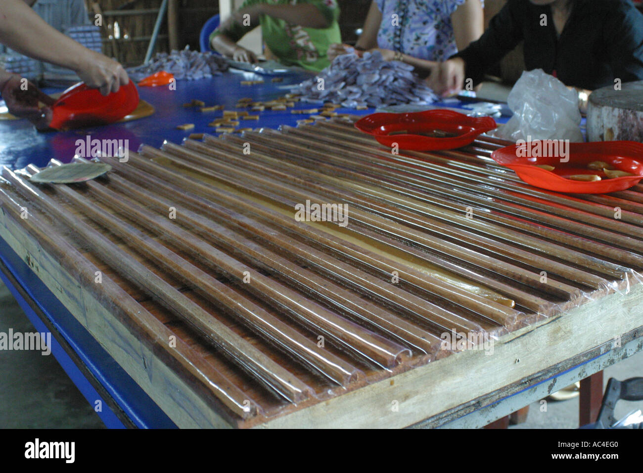Vietnamese Toffee Making Factory Stock Photo Alamy