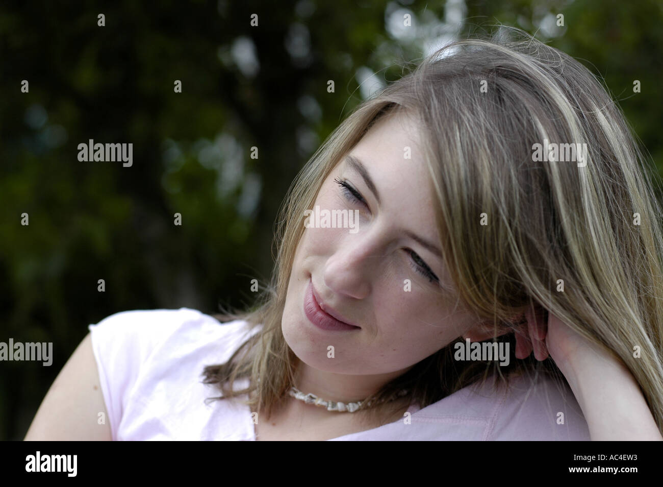 A portrait of a czech 23 year old czech girl with light hair Stock Photo