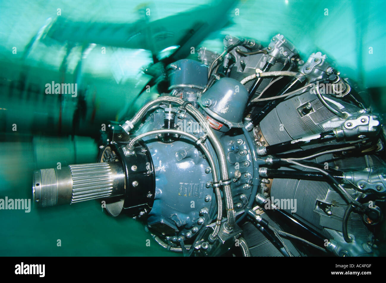 Engine on display at the Strategic Air and Space Museum near Lincoln, Nebraska. Stock Photo
