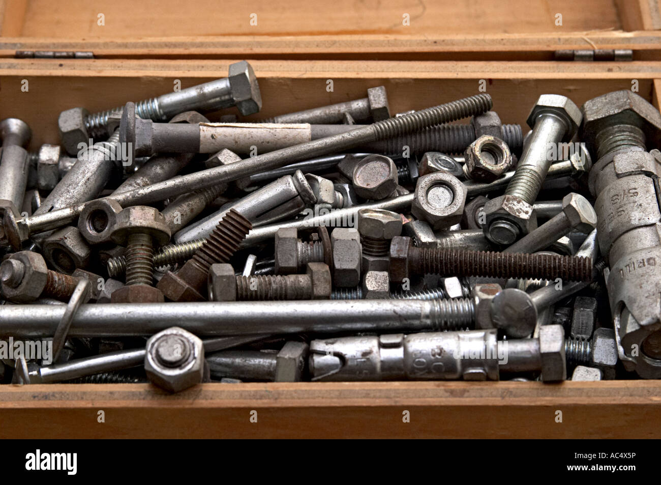 Nuts Bolts Construction Fasteners Various Sizes Stock Photo Alamy