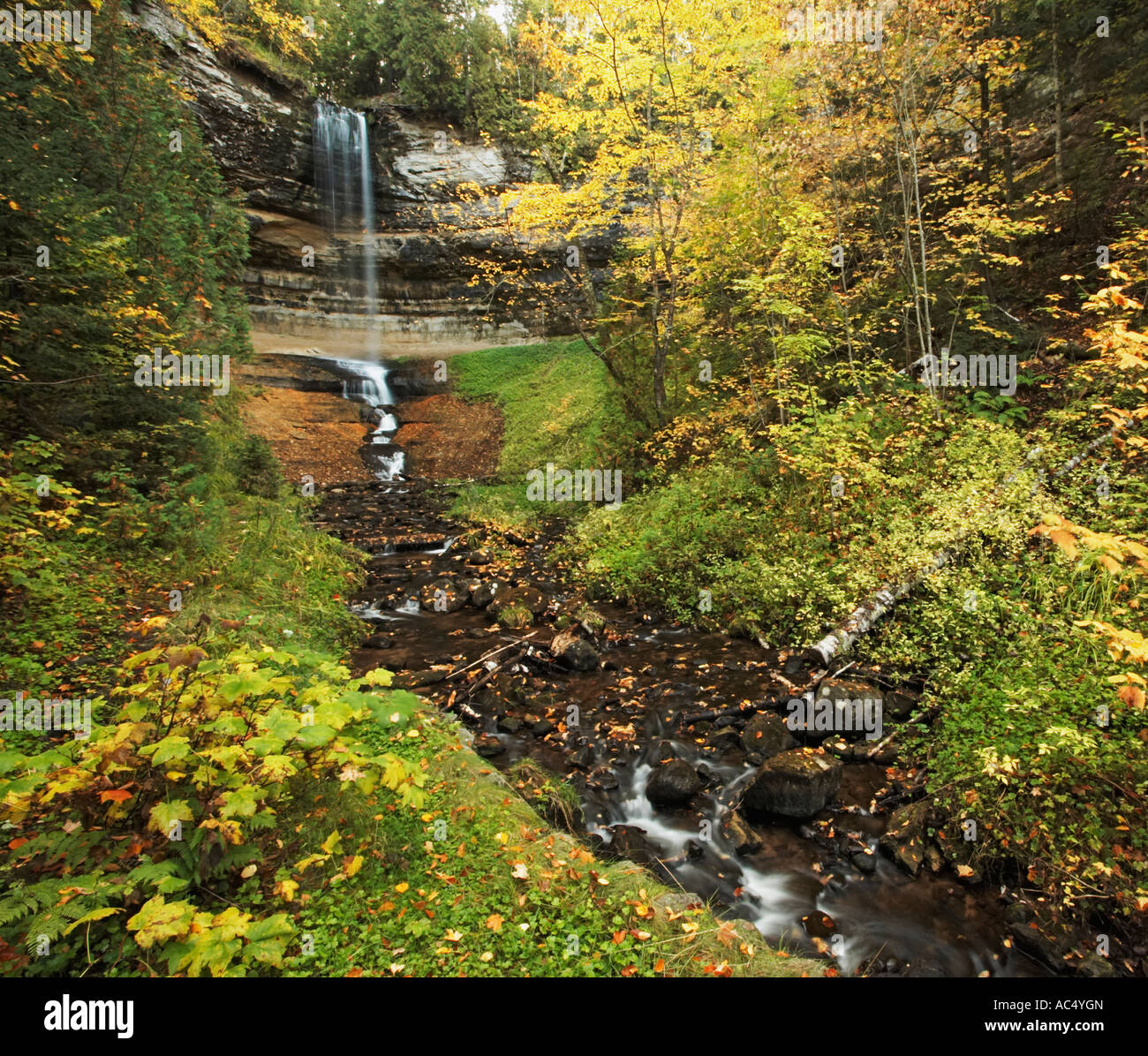 Munising Falls in Munising Michigan Stock Photo Alamy