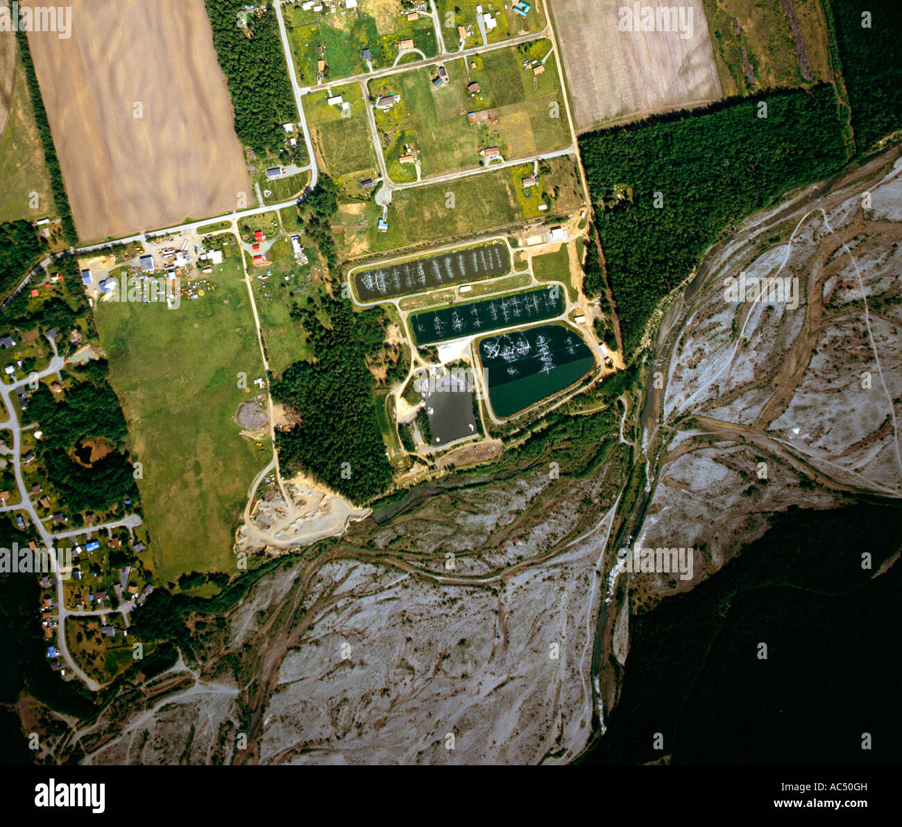 Aerial photograph of the city of Palmer s water treatment plant on an