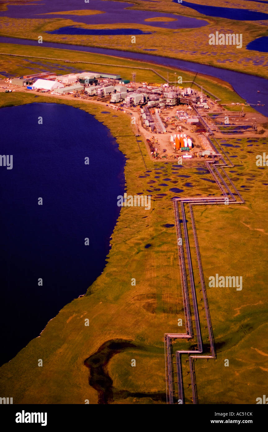 An aerial north east view of ConocoPhillips Alpine Oil Field on the