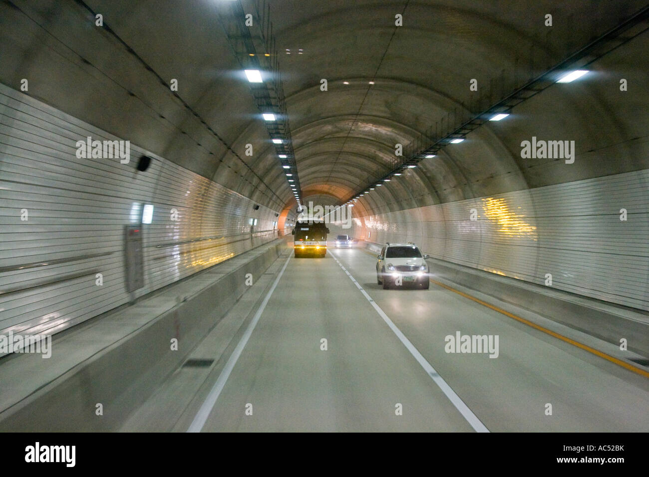 New Tunnel on Highway between Seoul and Sokcho South Korea Stock Photo