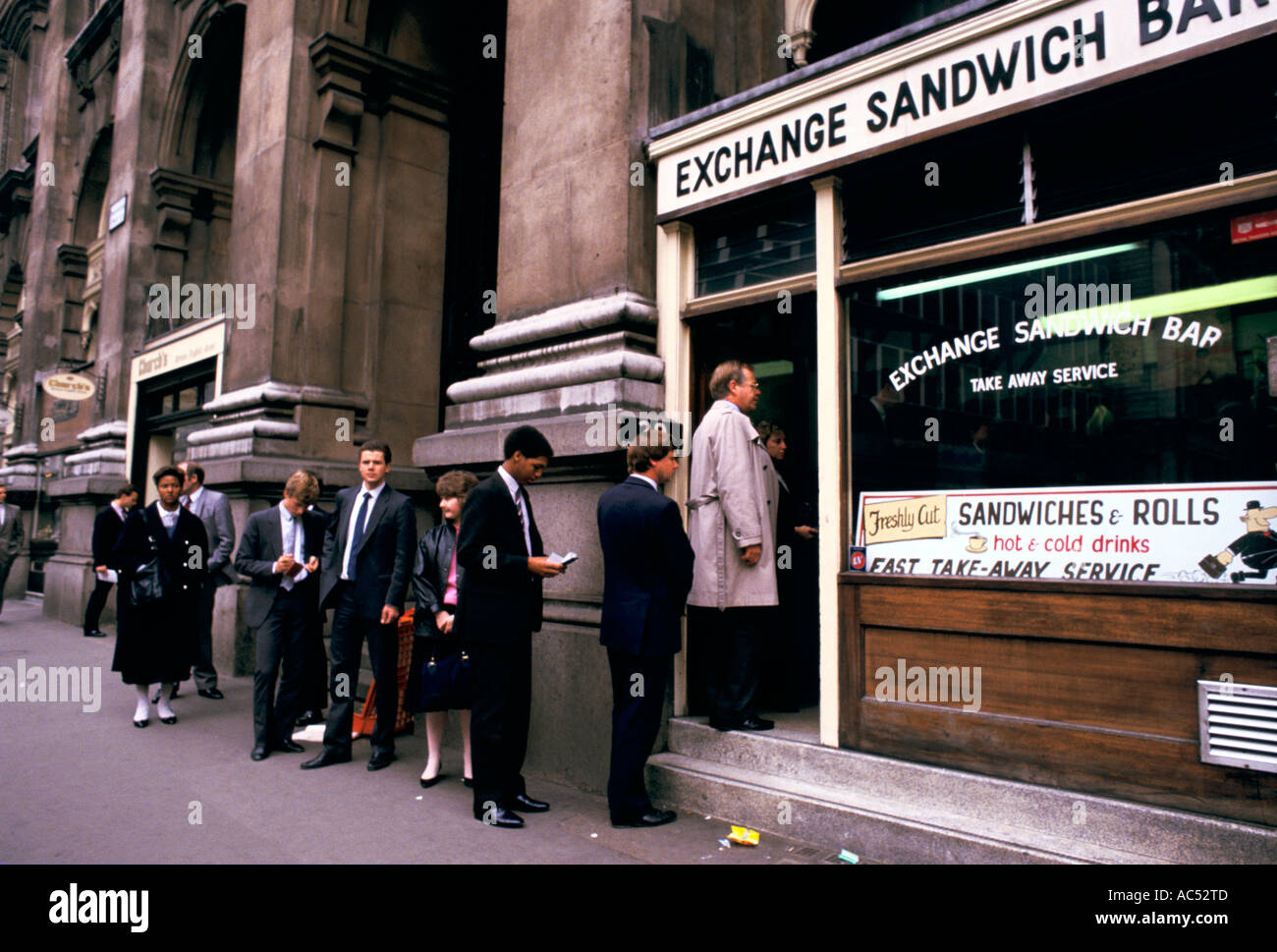 QUEUEING FOR SANDWICHES  Stock Photo