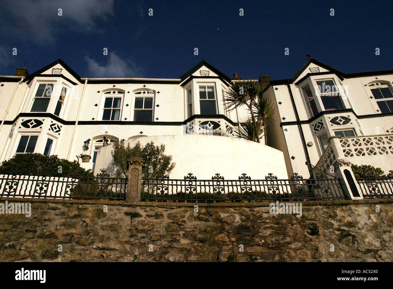 Terrace houses Porthleven harbour Cornwall UK Stock Photo Alamy