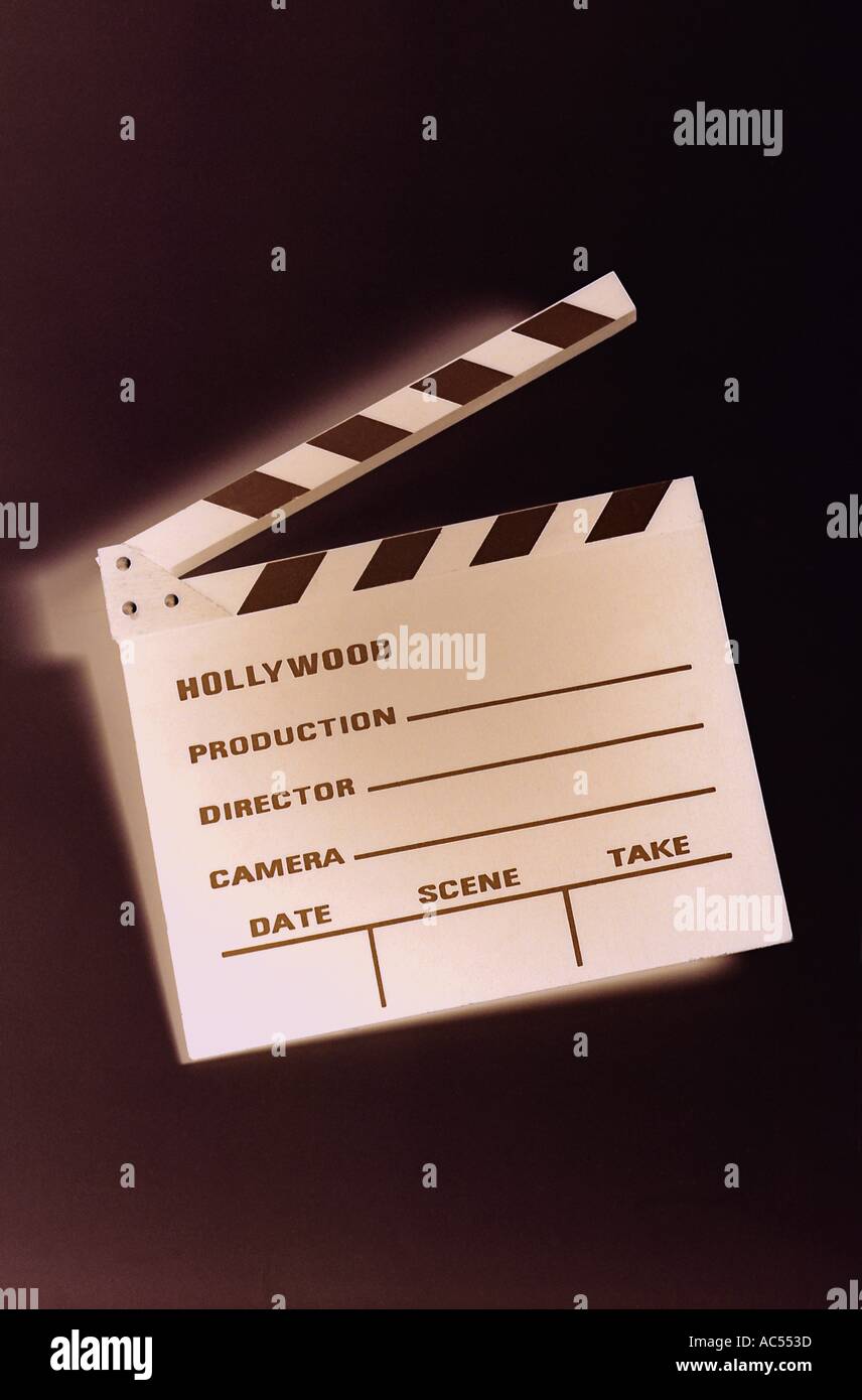 Backdrop black clapperboard director film movie Scenery Scenery white Stock Photo