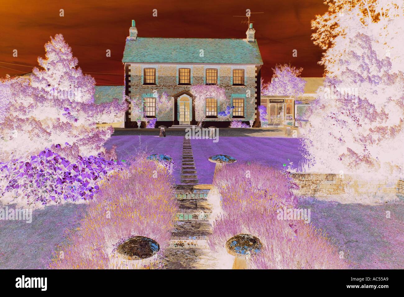 Backdrop cloud country cottage country cottage garden home house lawn