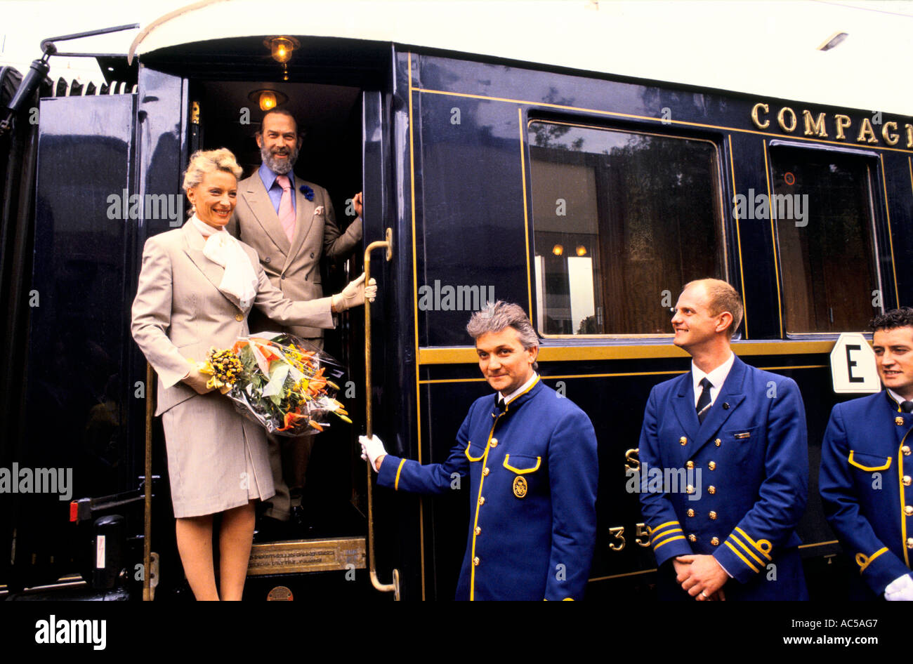 ORIENT EXPRESS PRINCE AND PRINCESS MICHAEL OF KENT ARRIVE AT SALTZBERG WHERE THEY JOINED THE TRAIN Stock Photo