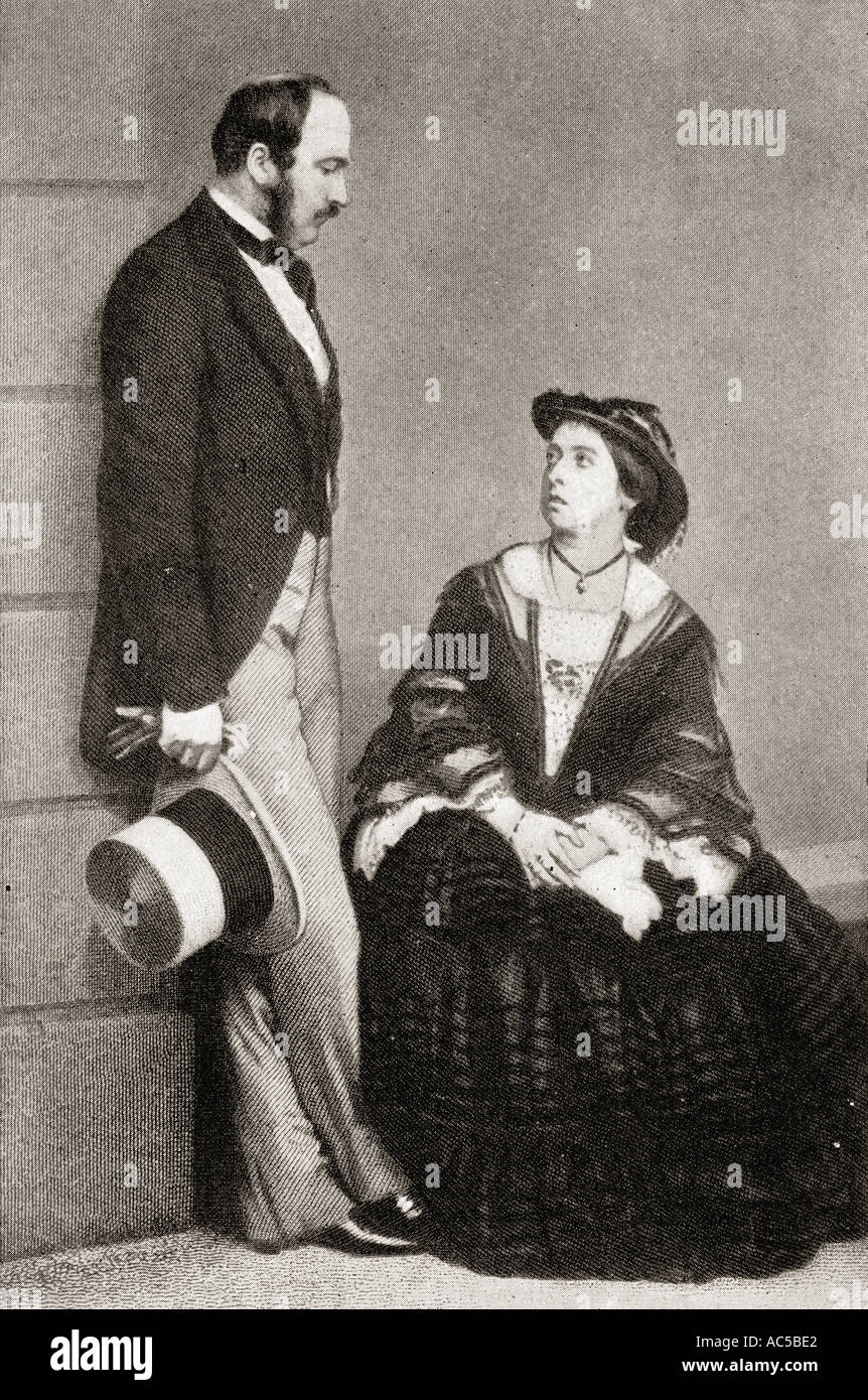 Queen Victoria, 1819 -1901 seen here in 1860 with H R H Prince Albert. Stock Photo
