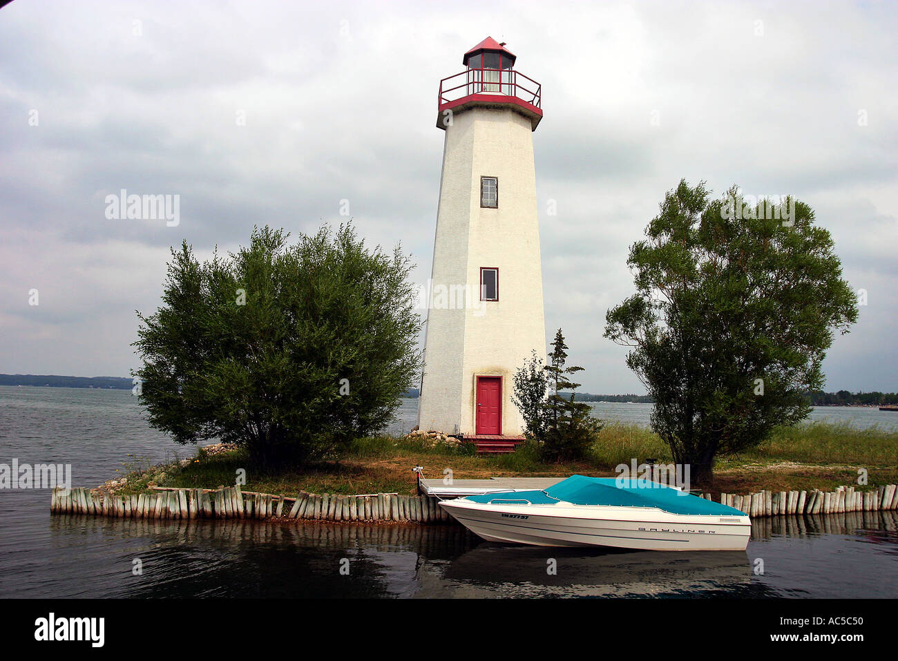 Lighthouse on Sylvan Lake Alberta Canada Stock Photo
