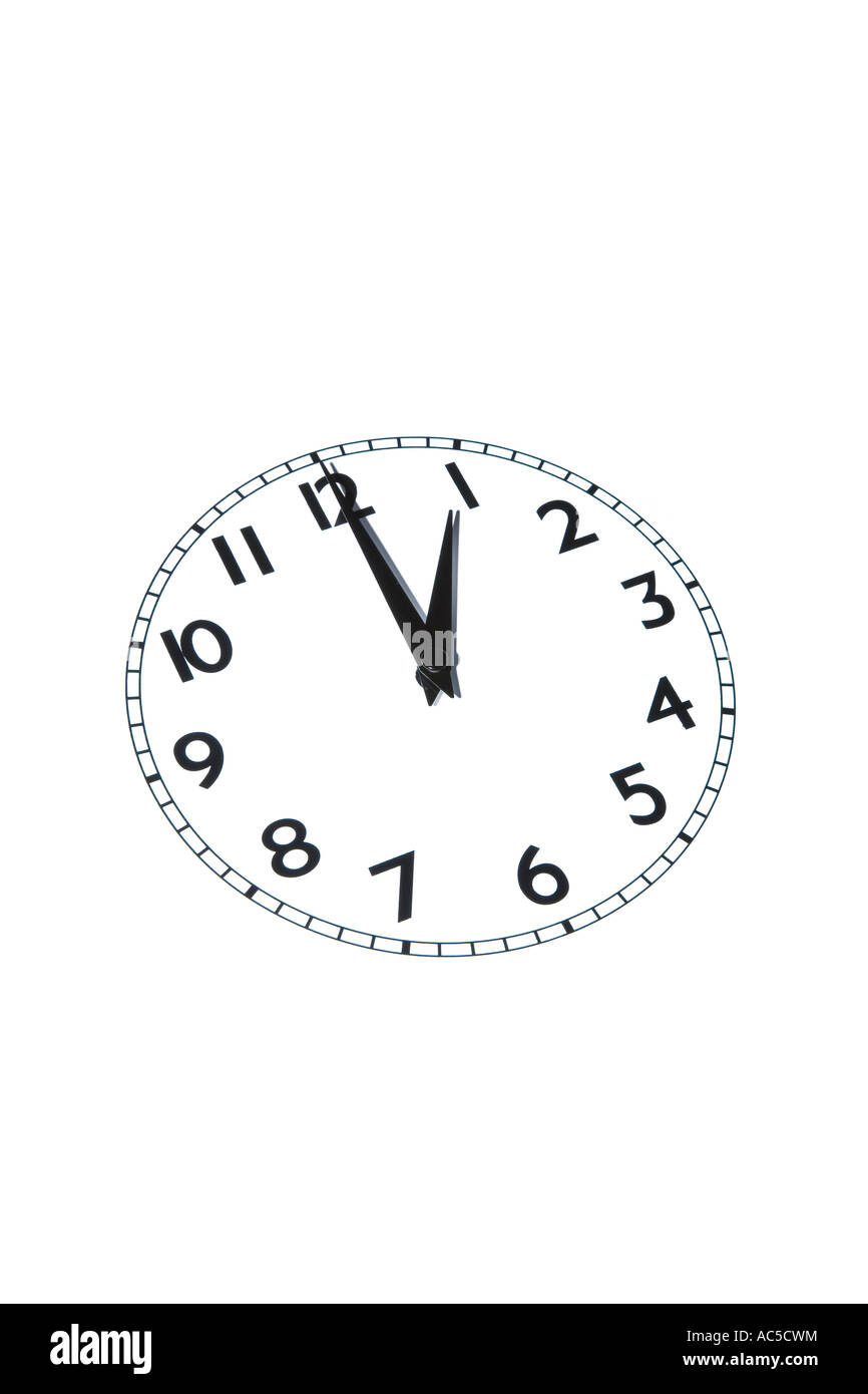 Clock face showing time 1 One o clock 0100 1300 hrs Stock Photo Alamy