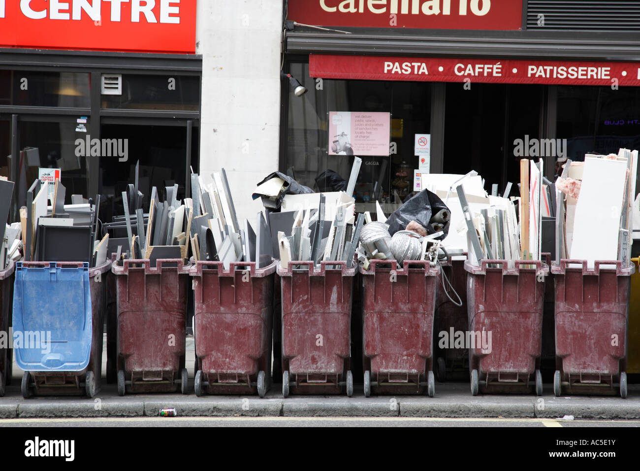 Waste bins along regent street london england uk Stock Photo Alamy