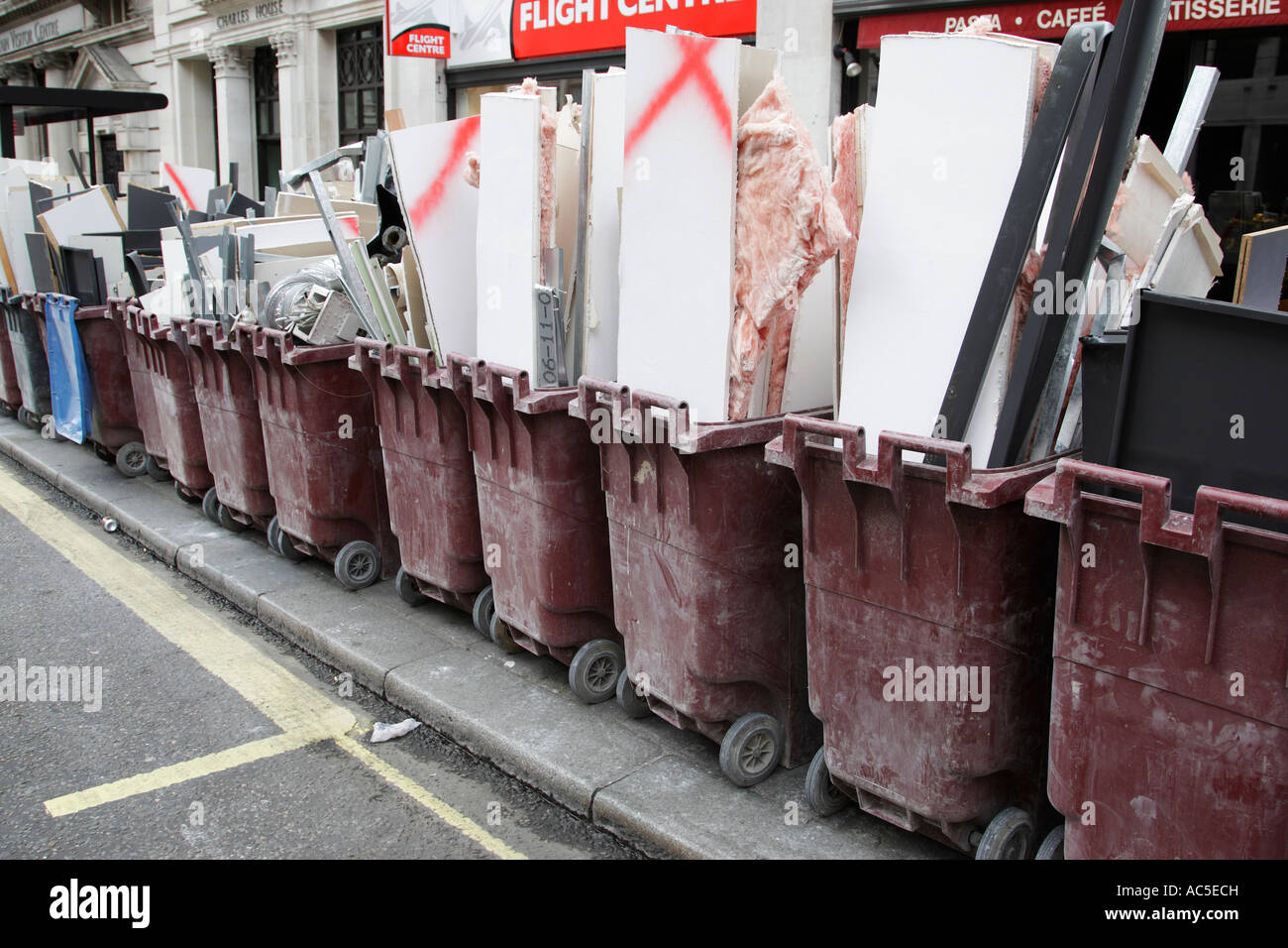 Waste bins along regent street london england uk Stock Photo Alamy