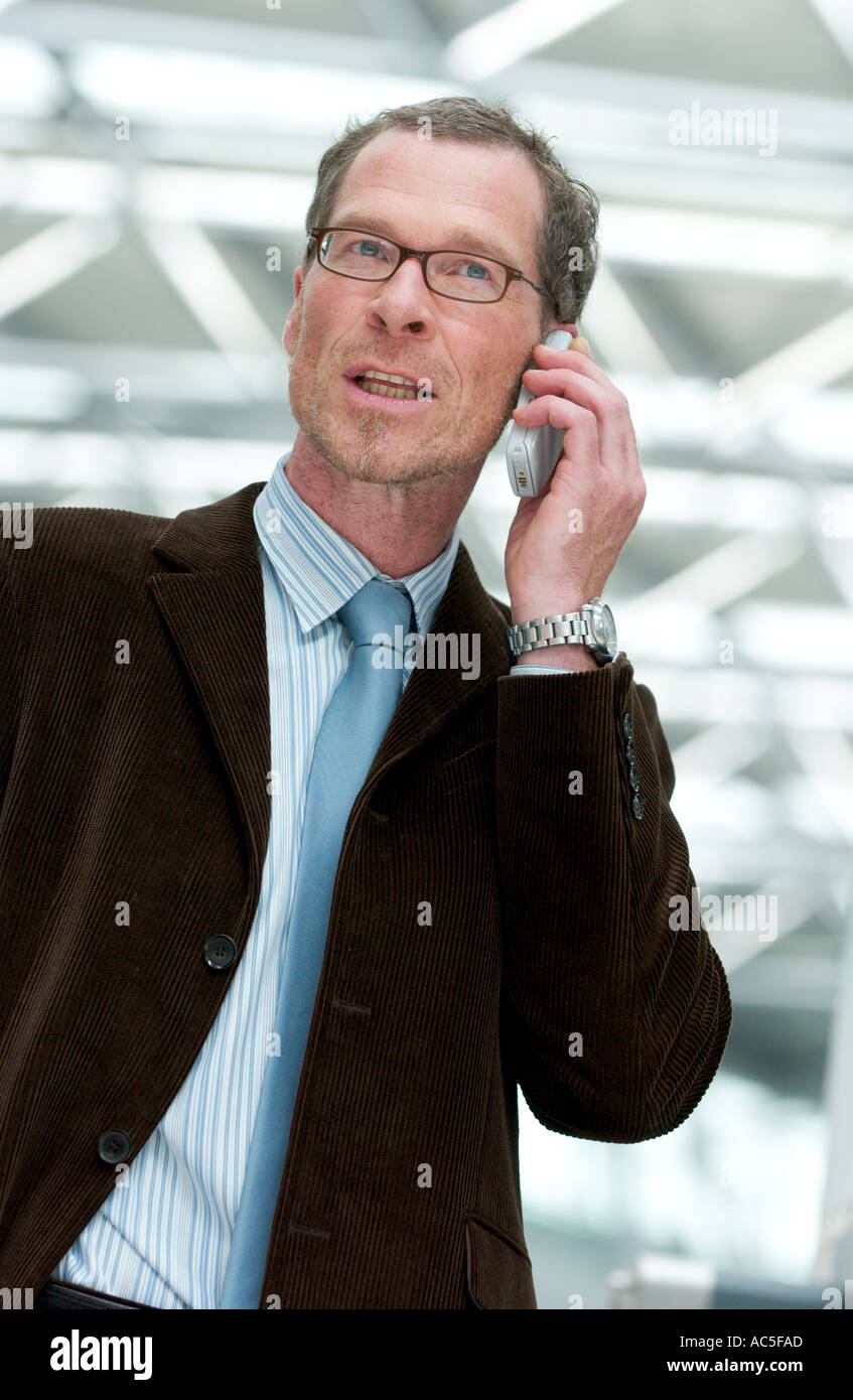 business man talks on the mobile phone Stock Photo