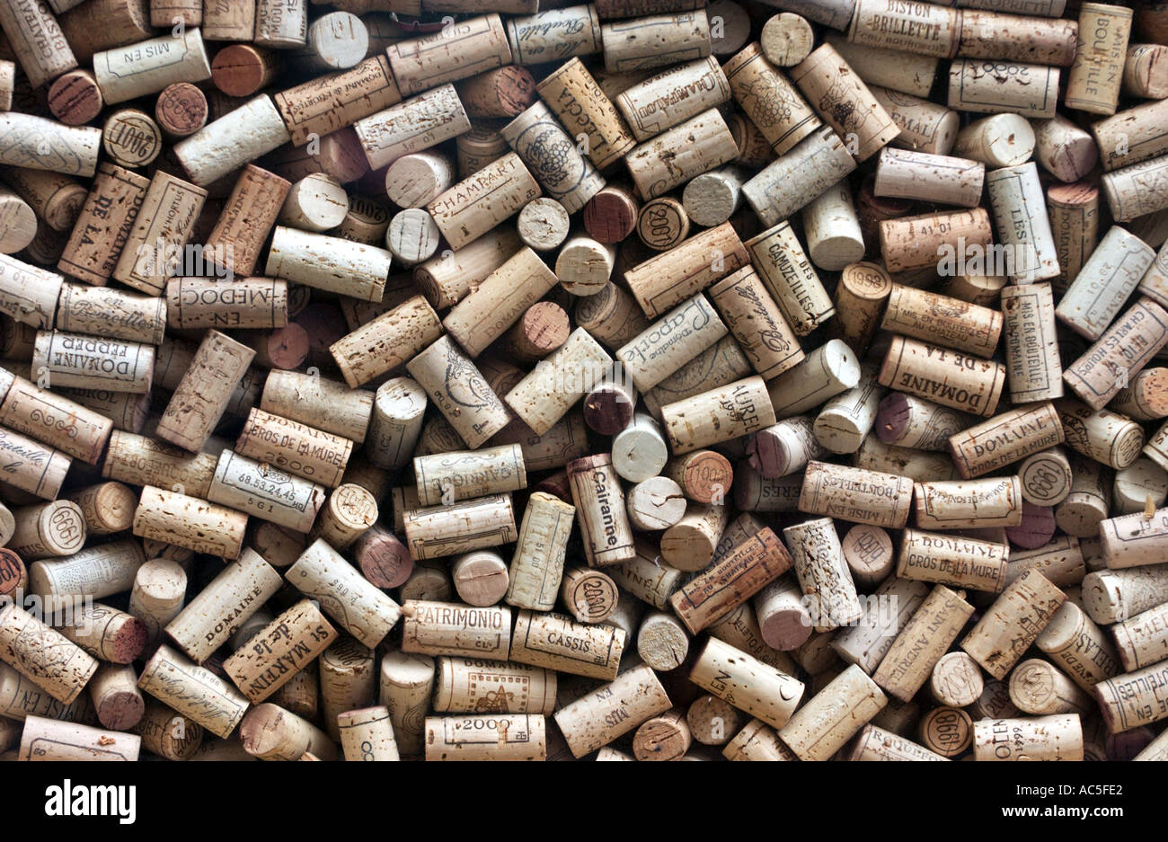 corks of wine bottles Stock Photo