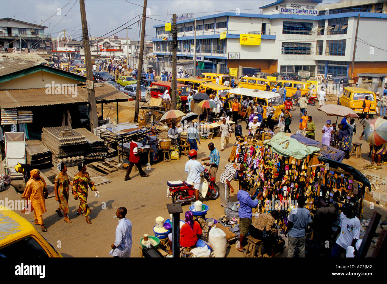 Lagos Market, Nigeria, market stalls Stock Photo 7456449 Alamy