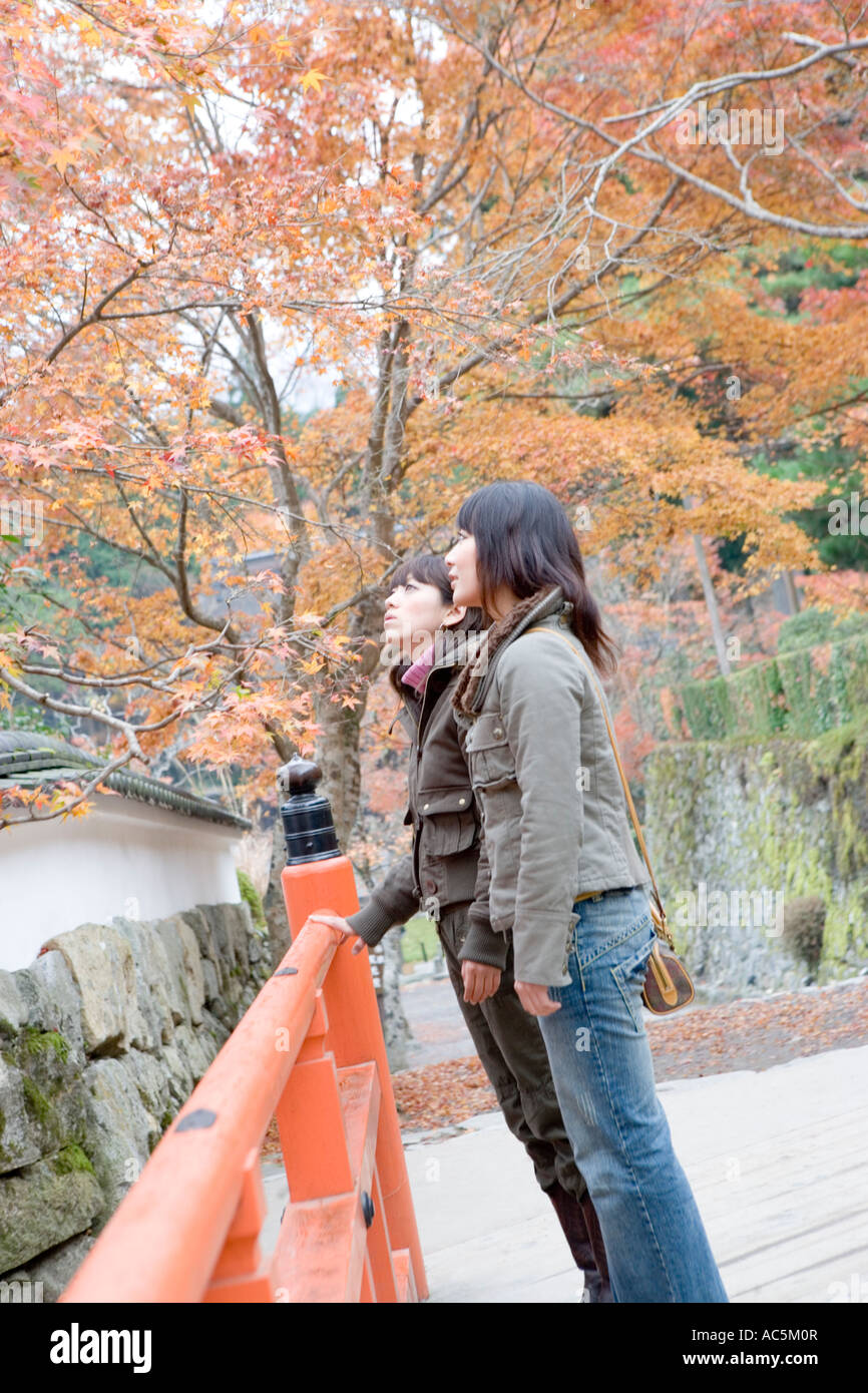 Two japanese women on bridge hi-res stock photography and images - Alamy