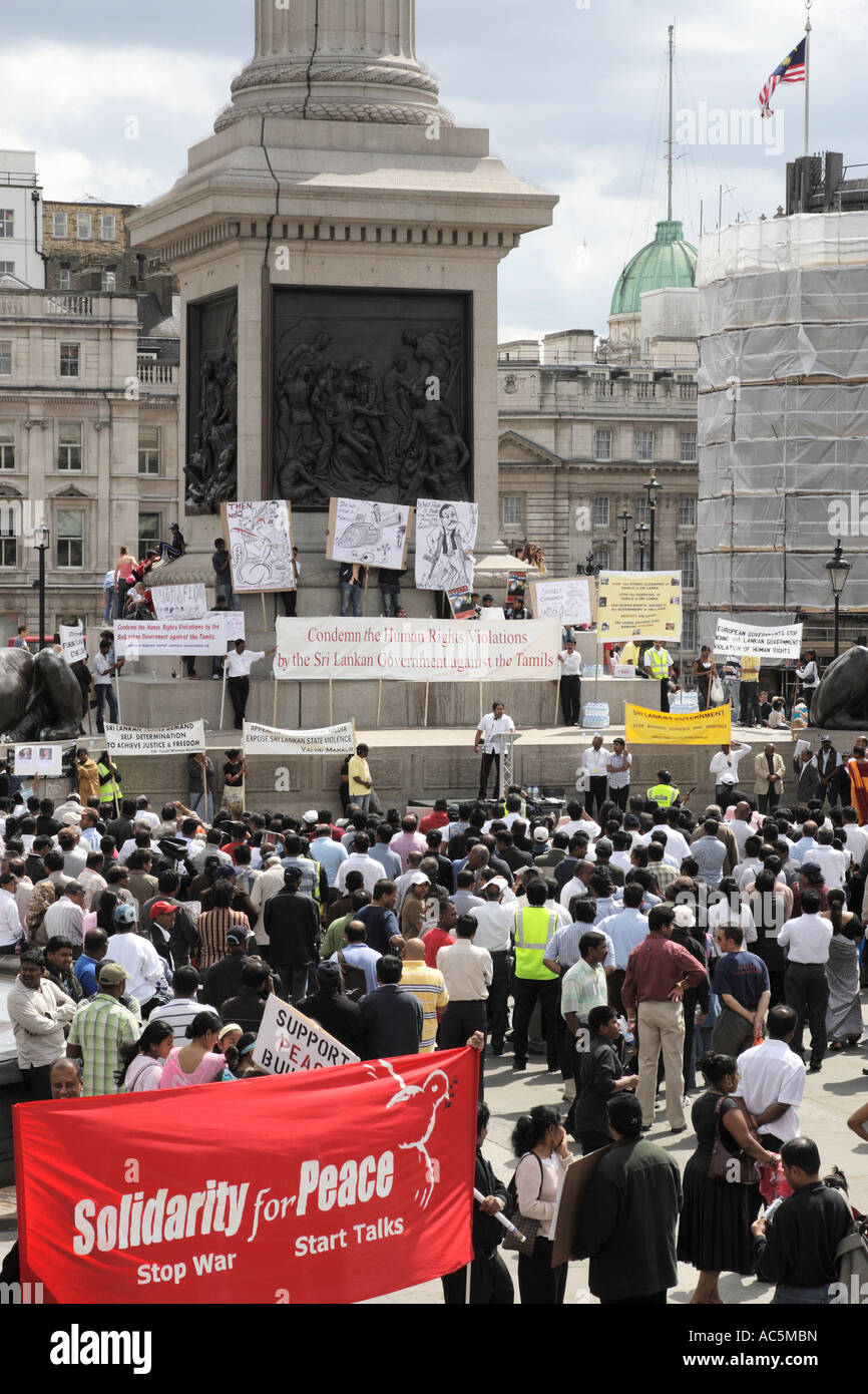 protest rally at trafalgar square london england uk Stock Photo - Alamy