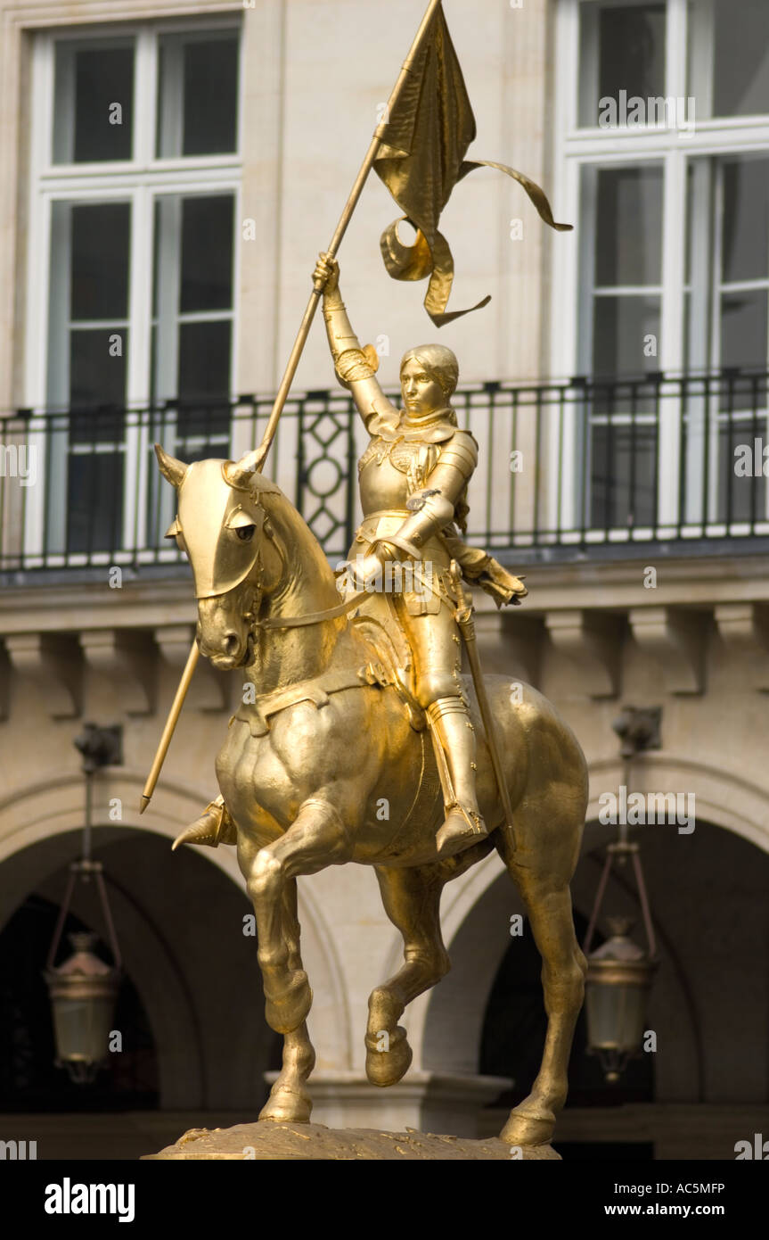 Statue of Joan of Arc Place des victoires Paris France Stock Photo Alamy