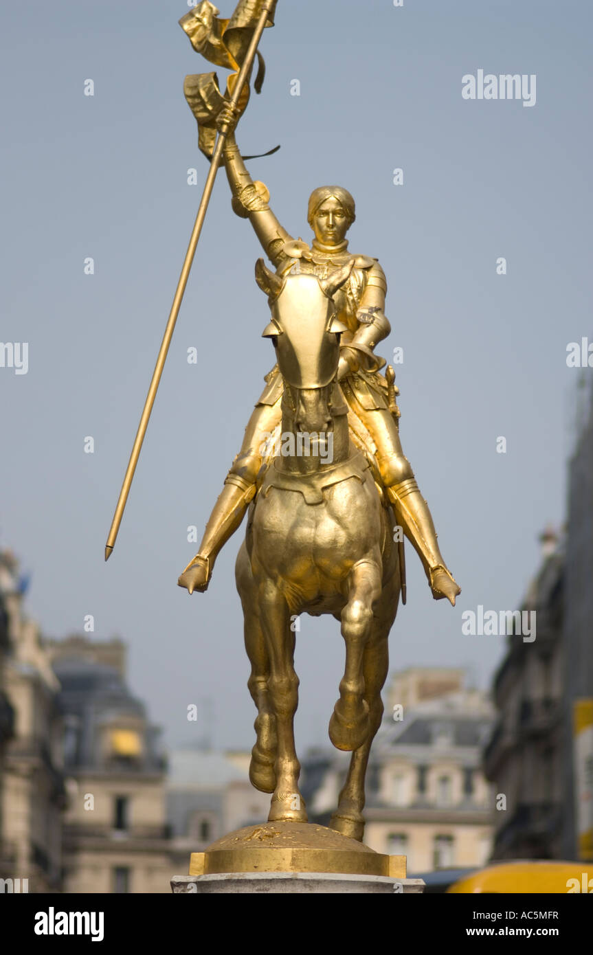 Statue of Joan of Arc Place des victoires Paris France Stock Photo Alamy