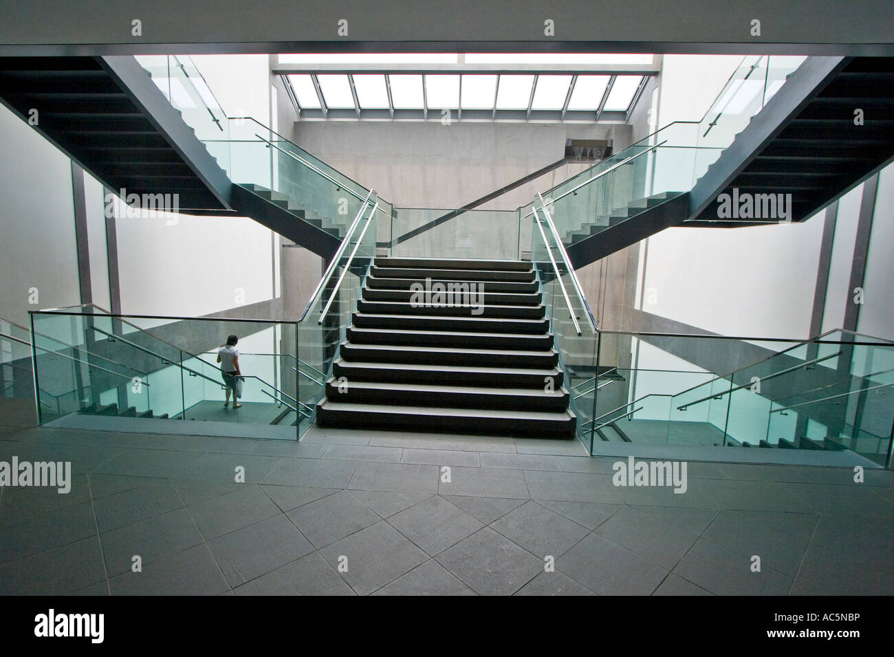 Freestanding Staircase Suzhou Museum Designed by IM Pei Suzhou China Stock Photo