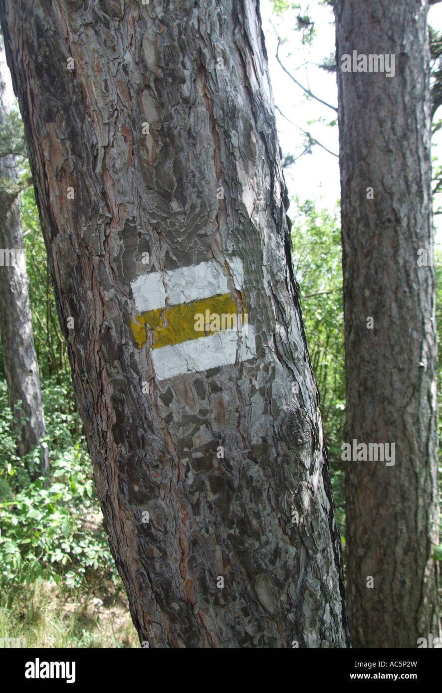 Hiking trail sign Stock Photo