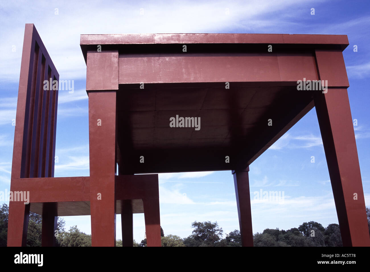Chair sculpture on Hampstead Heath Stock Photo Alamy
