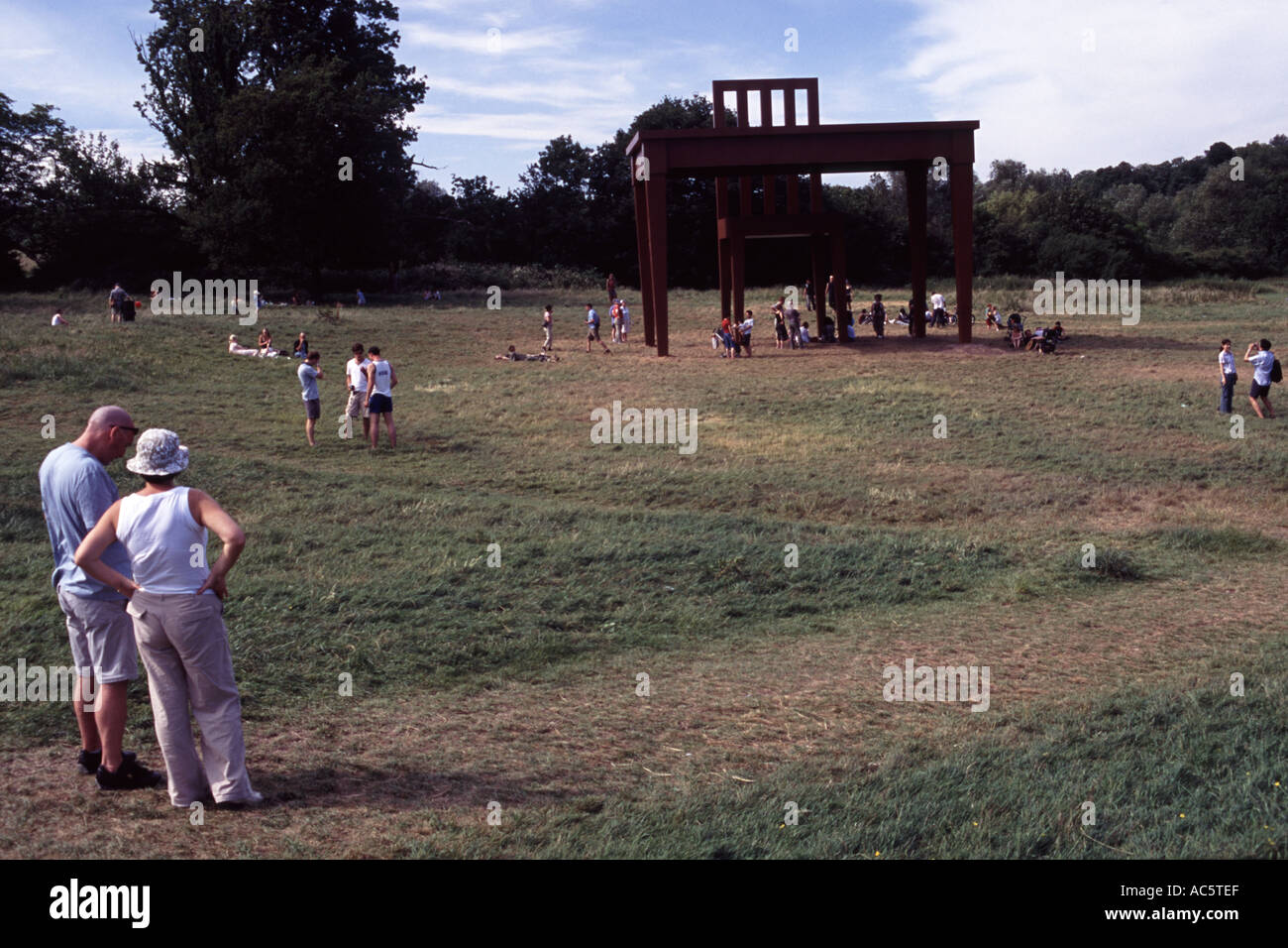 People and the writer Sculpture Hampstead Heath Stock Photo Alamy