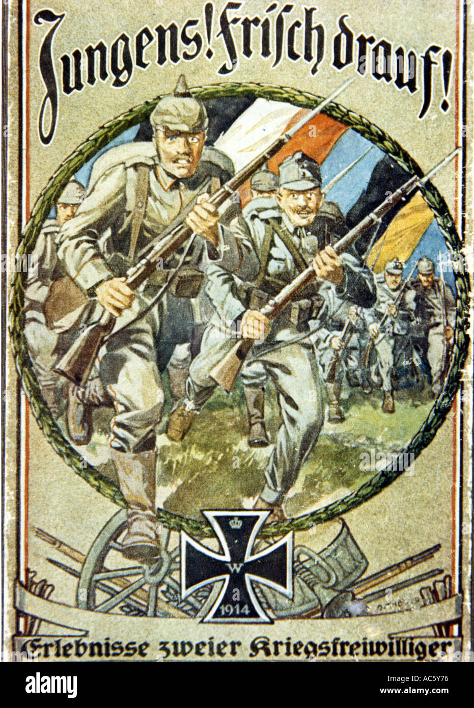 WW1 German Army recruiting poster Youngsters let s go Stock Photo