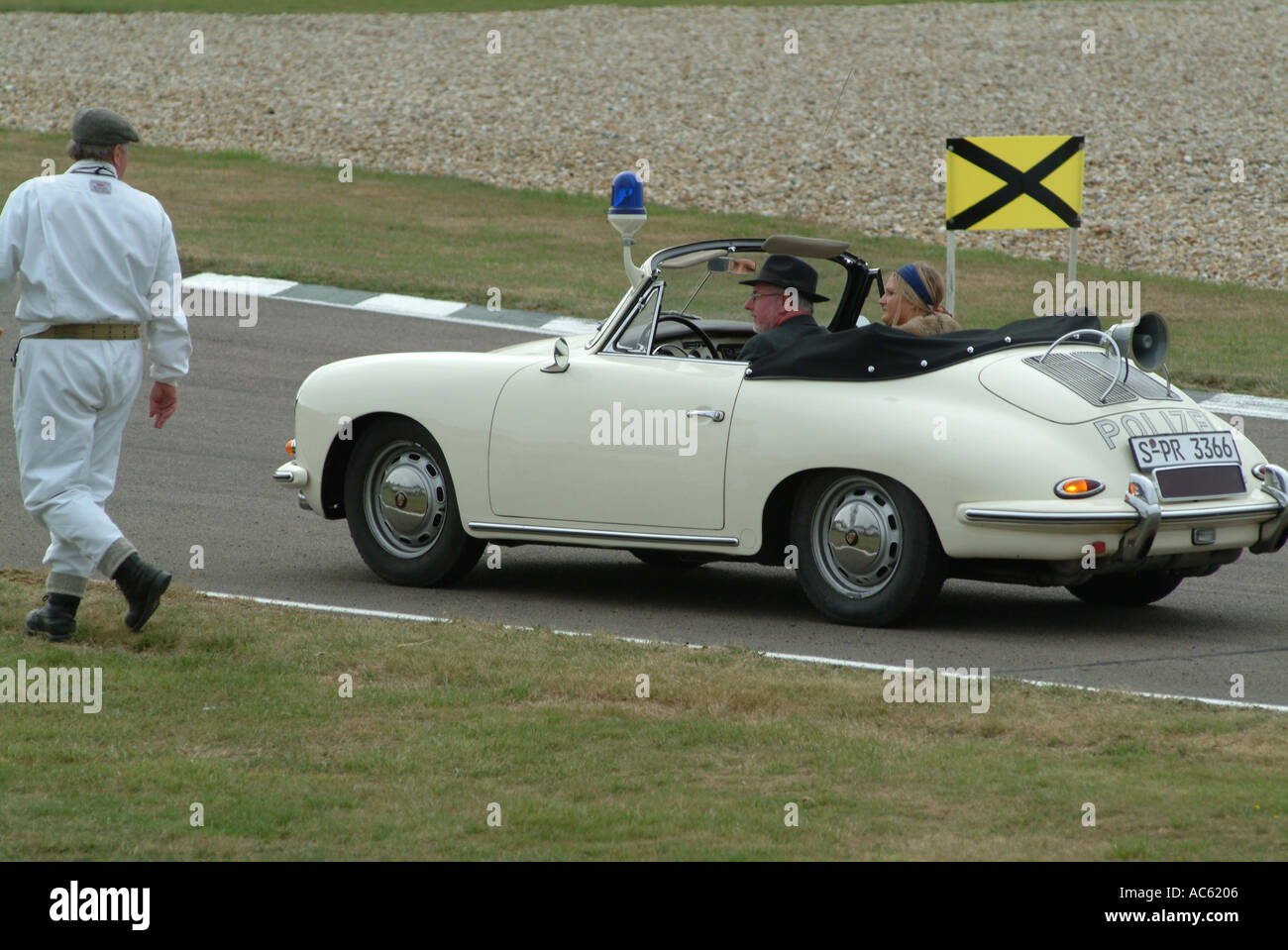 Porsche Police Sports Car at Goodwood Revival Motor Racing Meeting 2003 West Sussex England United Kingdom UK Stock Photo