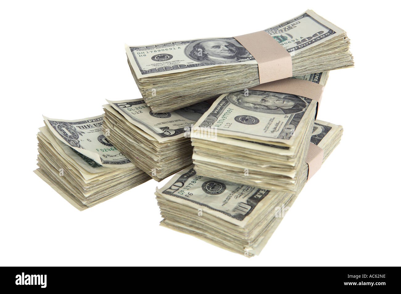 Bundles Of Hundred Dollar Bills High Resolution Stock Photography and